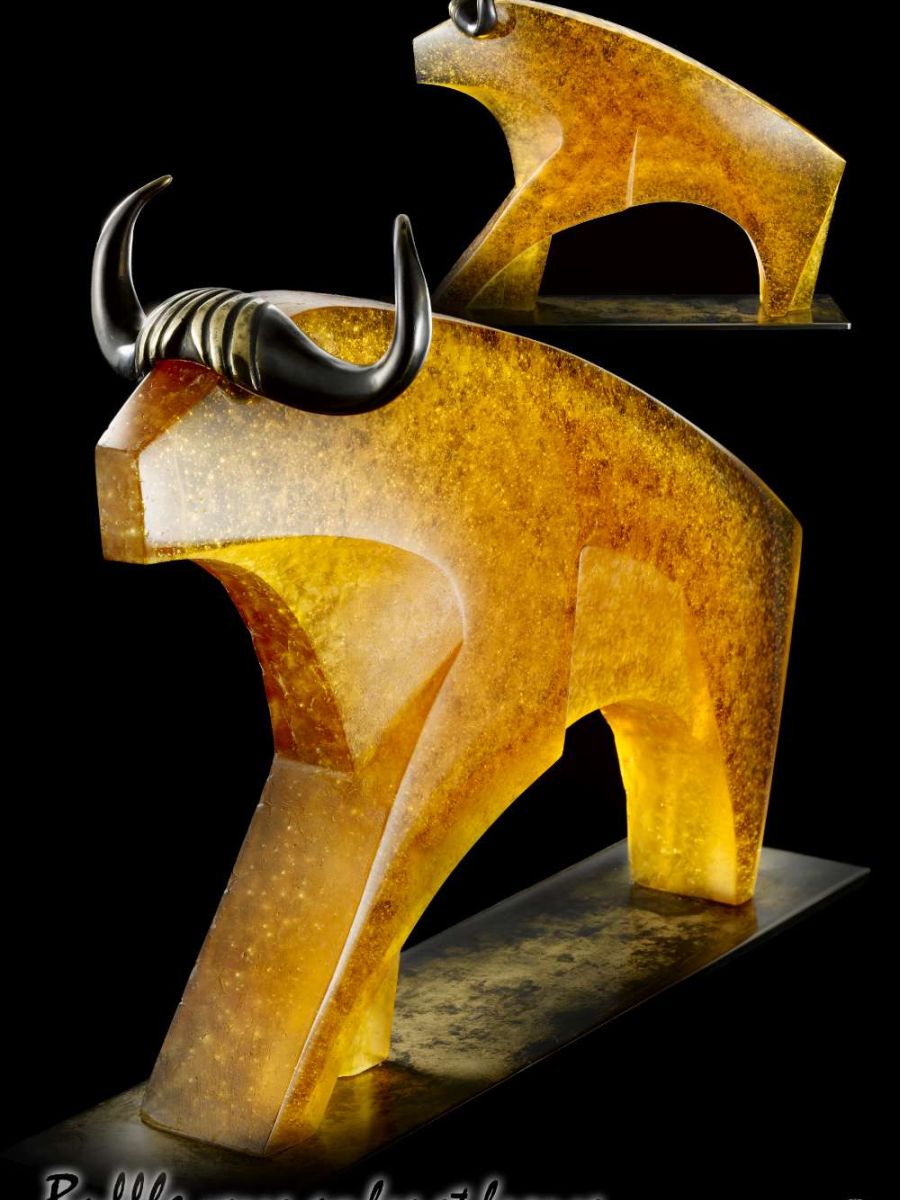 Buffle verre & bronze | Oeuvre Pierre Coia